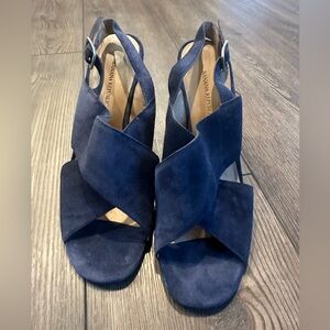 Navy suede banana republic wedge